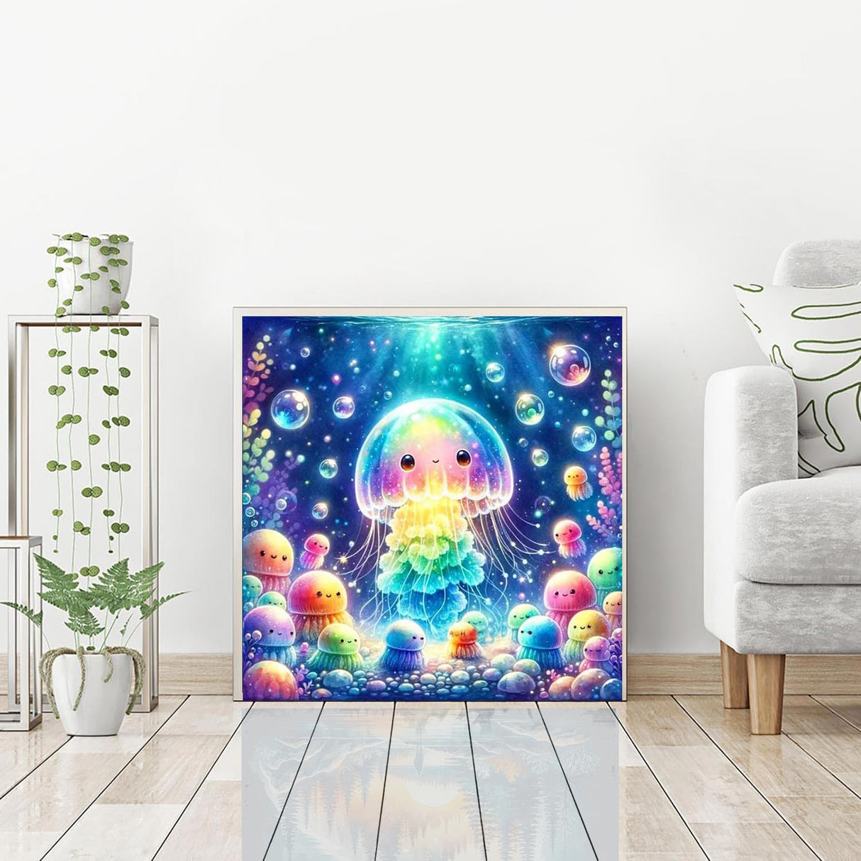 Diamond Painting Kits,5D Diamond Art Kits Full Drill Diamond Painting Kits for Adults Kids Beginner,DIY Diamond Painting Kits Perfect for Home Wall Decor Gifts Jellyfish 13.8x13.8inch PJOESL
