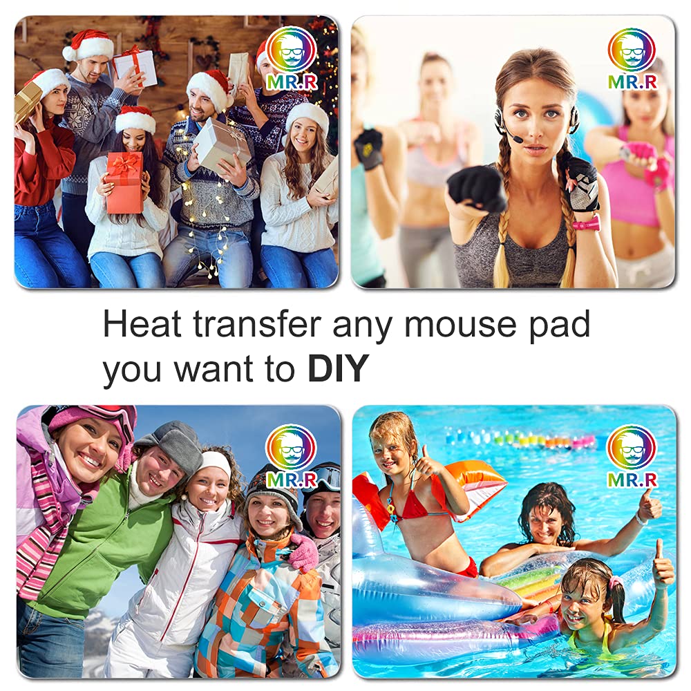 MR.R Sublimation Blanks 9.4''x7.8''x0.12'', White Square Mouse Pad 3mm Thickness for Sublimation Heat Transfer Printing (12 Pieces) MR.R