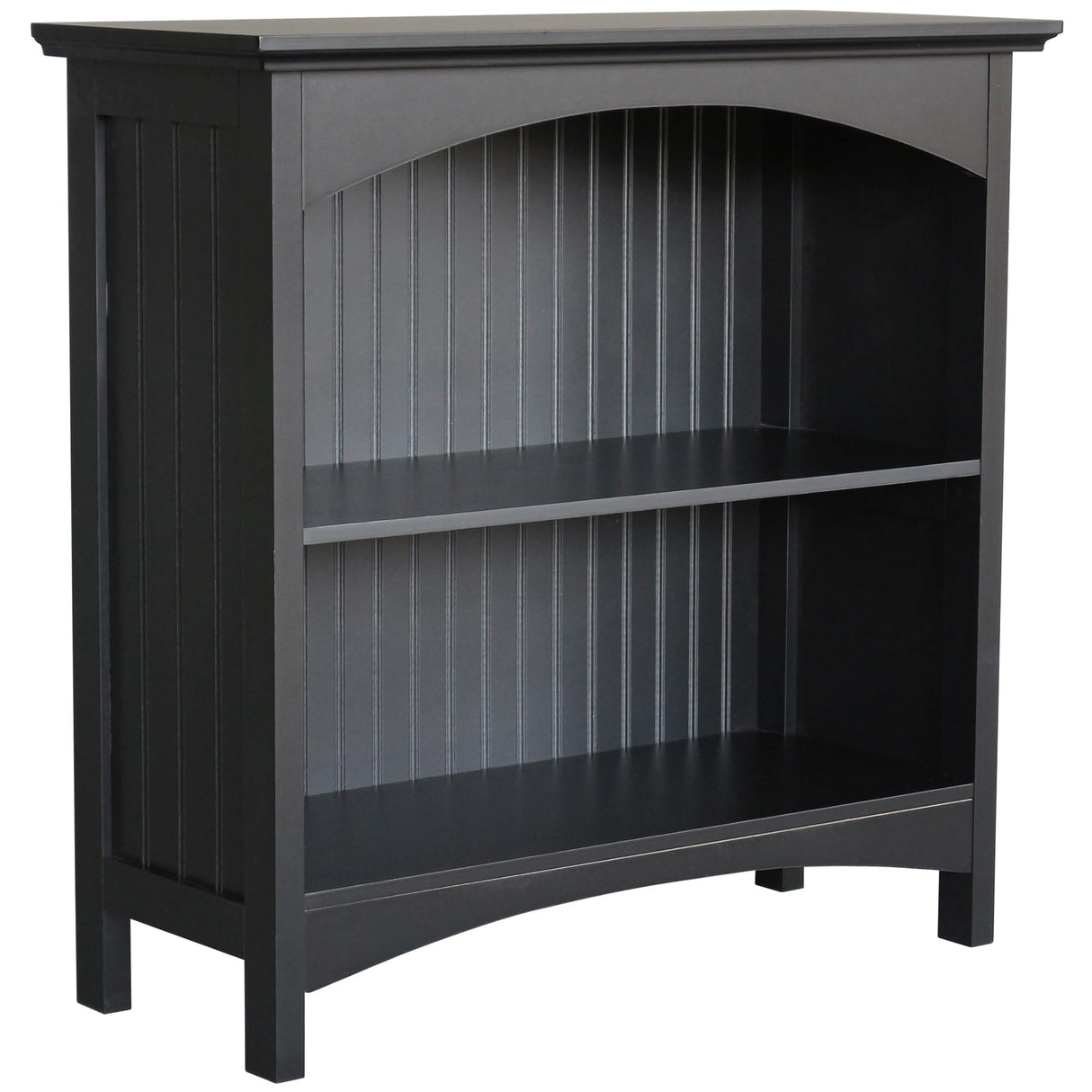 eHemco 2 Tier Bookcase with 2 Arched Supports, 29 Inches, Black eHemco