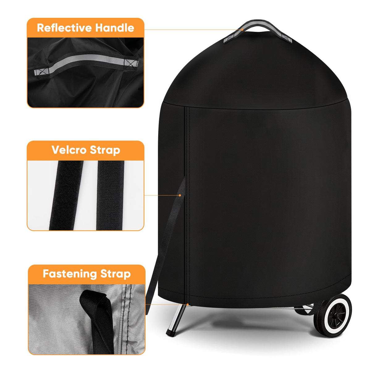 iCOVER Grill Cover for Weber 22 Inch Charcoal Kettle- Heavy Duty Waterproof BBQ Covers for Griddle Char-Broil 22 Inch Grills i COVER