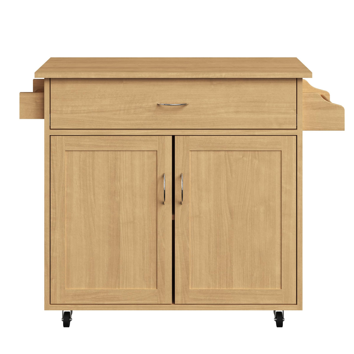 Lavish Home Kitchen Island with Spice Rack and Storage Cabinet - Rolling Cart with Drawers to Use as Coffee Bar, Microwave Stand, or Storage (Oak) Lavish Home
