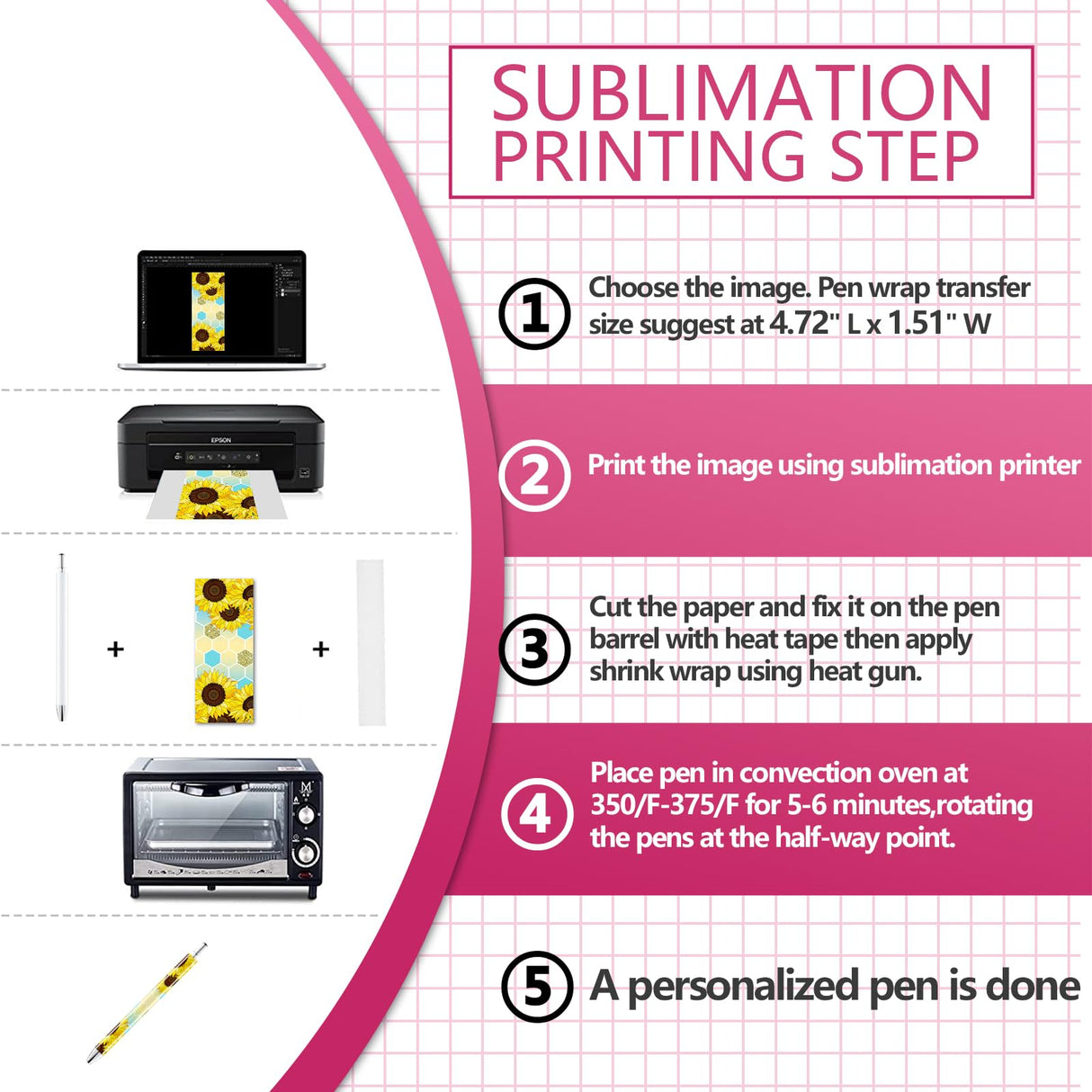 Cupoita Sublimation Pens Blank No Clip With Shrink Wrap,Heat Transfer Sublimation Ballpoint Pen, Aluminum Customized Pen, Personalized Pen For Christmas Diy Office School Stationery Supplies (10 Pack) Cupoita