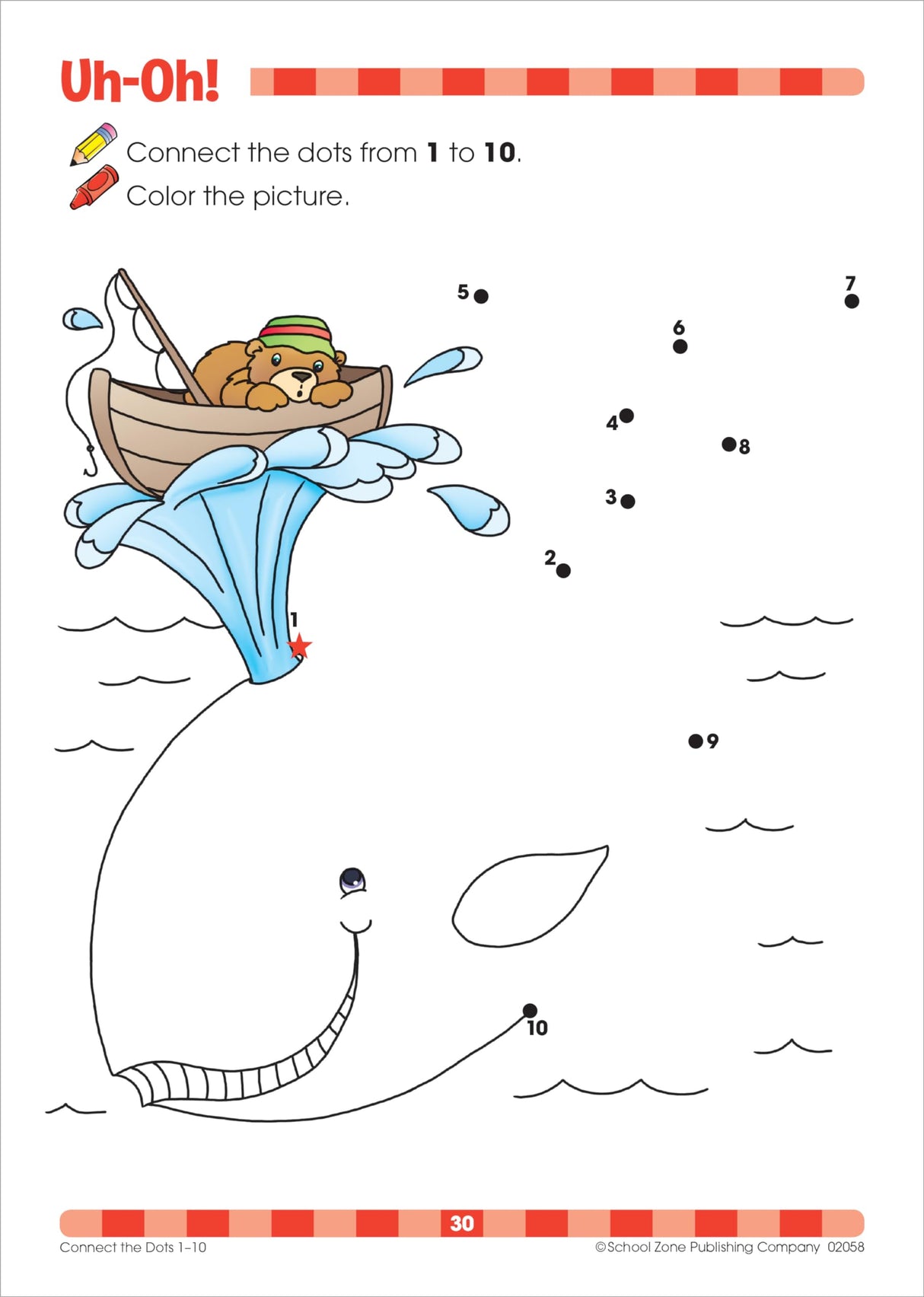 School Zone - Connect the Dots Workbook - 32 Pages, Ages 3 to 5, Preschool, Kindergarten, Dot-to-Dots, Counting, Number Puzzles, Numbers 1-10, Coloring, and More (School Zone Get Ready!™ Book Series) School Zone
