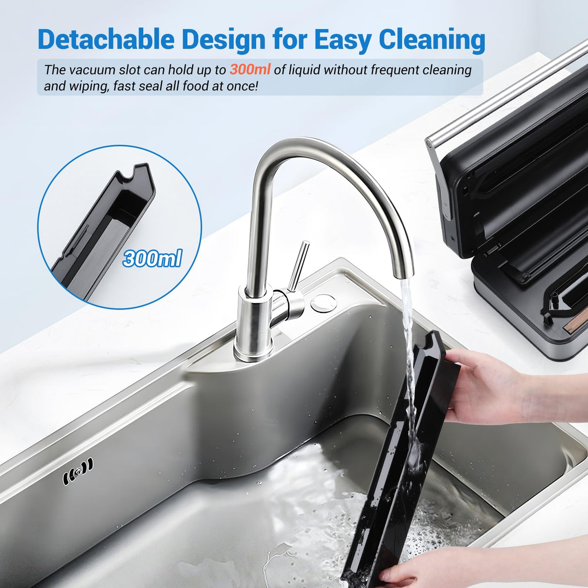 INKBIRD Vacuum Sealer Machine with 160W Double Pump, Full Automoatic Pro Vacuum Sealer for Food Preservation with Liquid/Moist/Dry Food, Food Sealer with Removable Drip Tray, Roll Storage and Cutter Inkbird