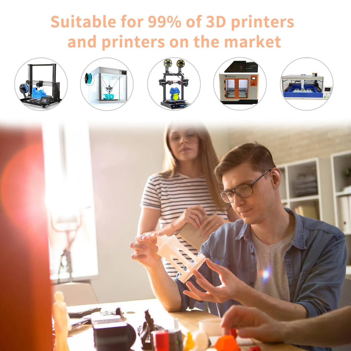 iSANMATE Rainbow PLA+ Filament 1.75mm, Fast Color Change Rainbow Filament 3D Printing Filament, Multicolor Color Changing PLA Filament 1KG Spool (Sunset) iSANMATE