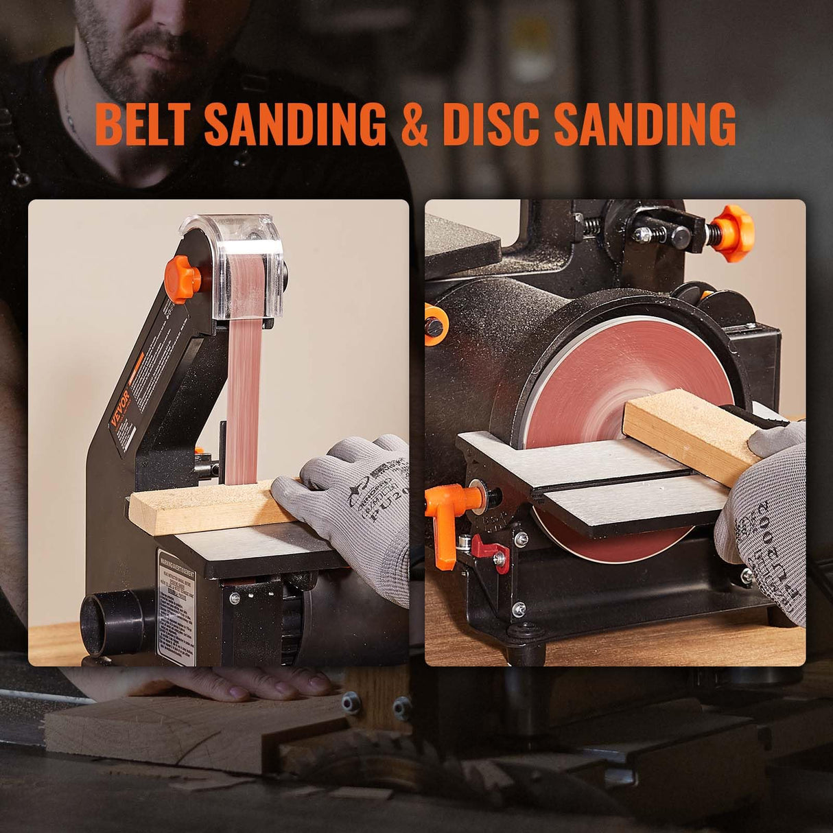 VEVOR 1 x 30 Inch Belt Sander with 5 Inch Disc Sander, Powerful Bench Sander with 2.5A Induction Motor for Woodworking VEVOR