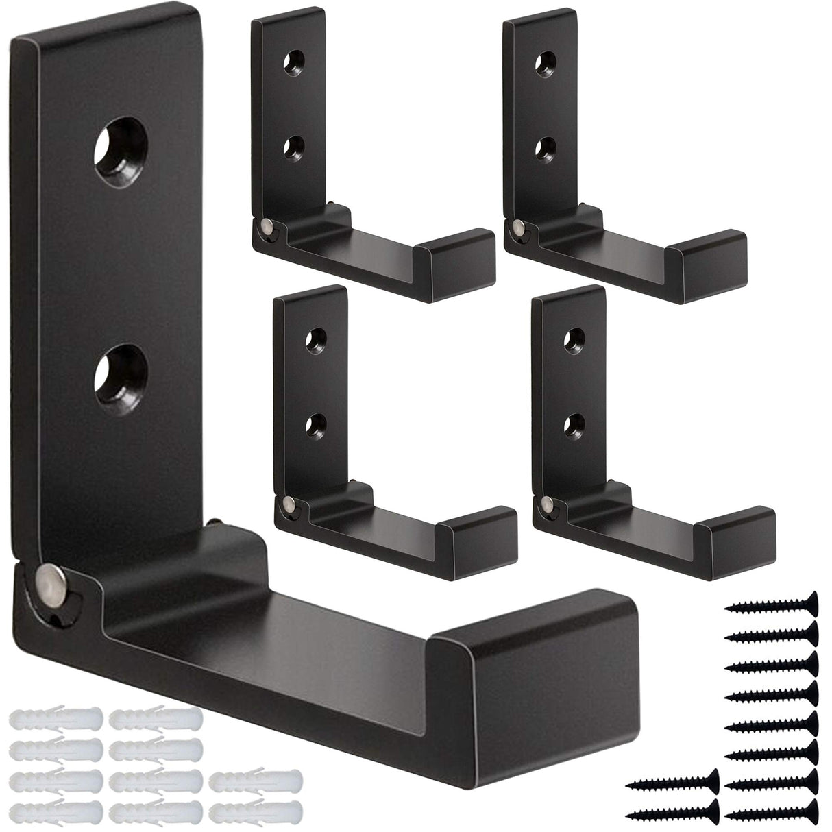 ZEYU Folding Coat Hooks, 5Pcs Wall Hooks for Hanging Coat Towel Hooks Hardware Heavy Duty Aluminum Alloy Headphone Holder No Rust Wall Mounted with Screws for Bags Fitness Equipment ZEYU