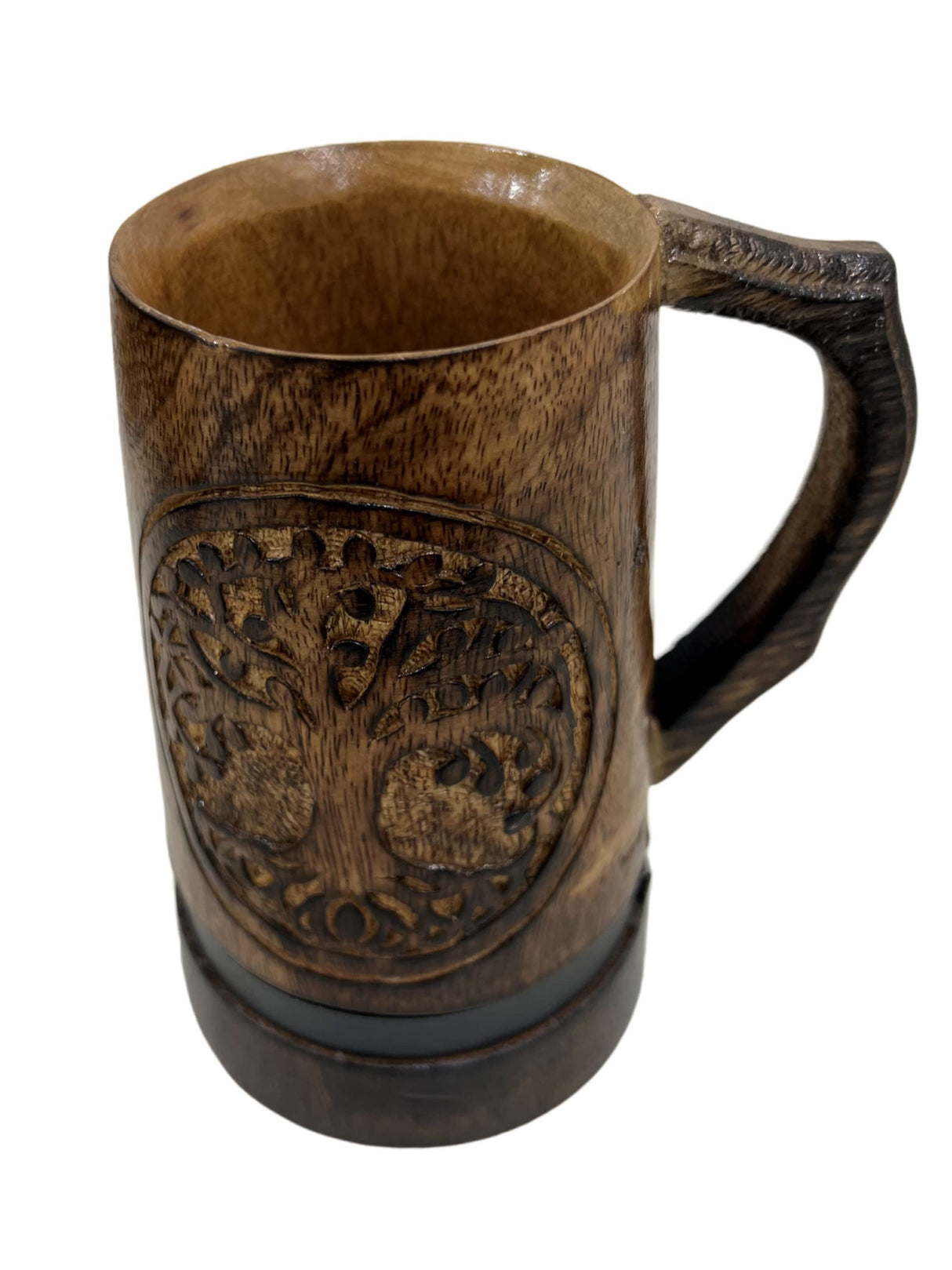 Handmade Mango Wooden Beer Coffee Mugs Wood Dark Natural - Eco-Friendly Wooden Tankard Gift Glass Stein Tea Cup Barrel for Men Women Coffee Viking Mug collectiblesBuy