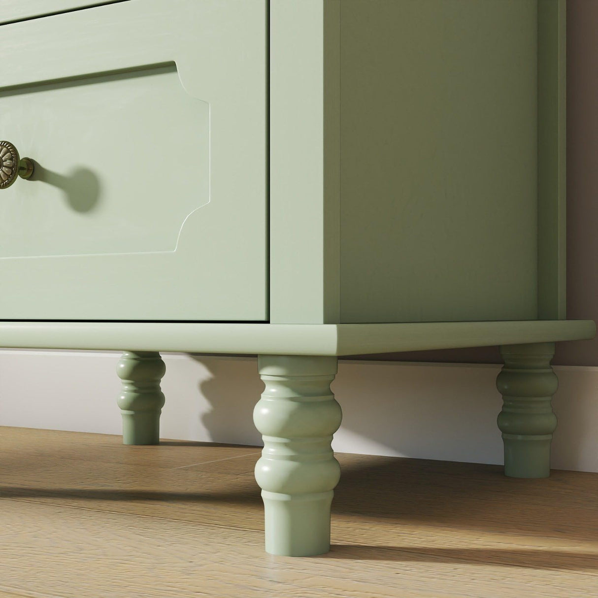 FRITHJILL Tall Display Cabinet with Glass Door, Kitchen Storage Buffet with 2 Drawers, Modern Farmhouse Curio Cabinet for Living Room, Dining Room, Entryway FRITHJILL