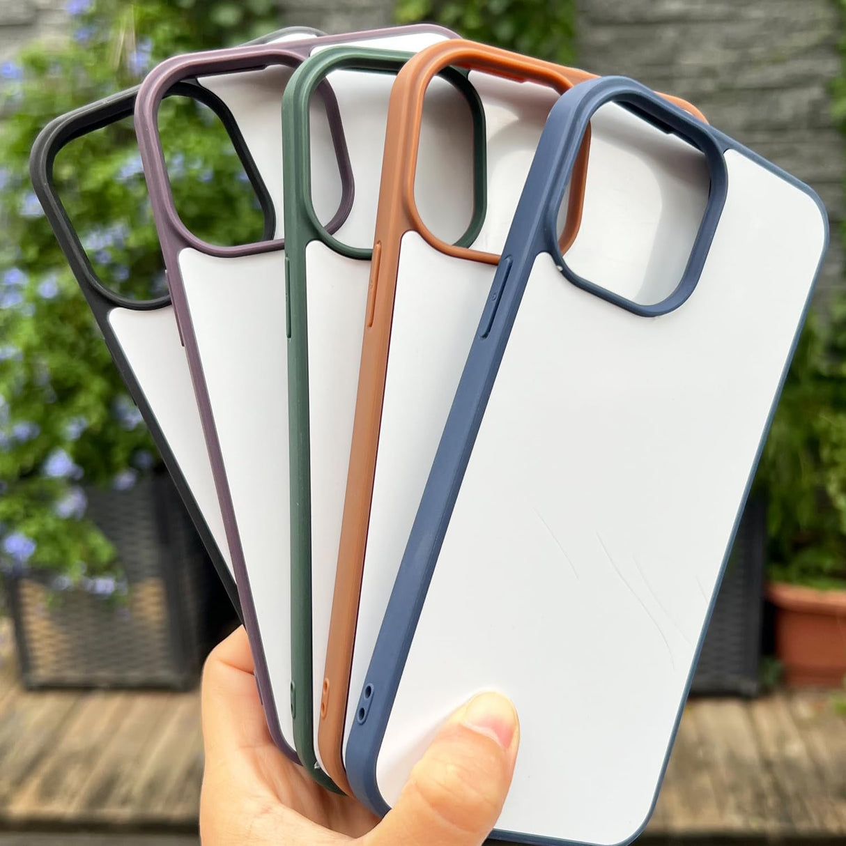 JUSTRY 5 Sets Sublimation Blanks Phone Case Bulk Covers Compatible with Apple iPhone 15 Pro Max,6.7-Inch, 2 in 1 2D DIY Clear Case Soft Rubber Cover+Inserts Matte,Easy to Sublimate Customized Sub JUSTRY