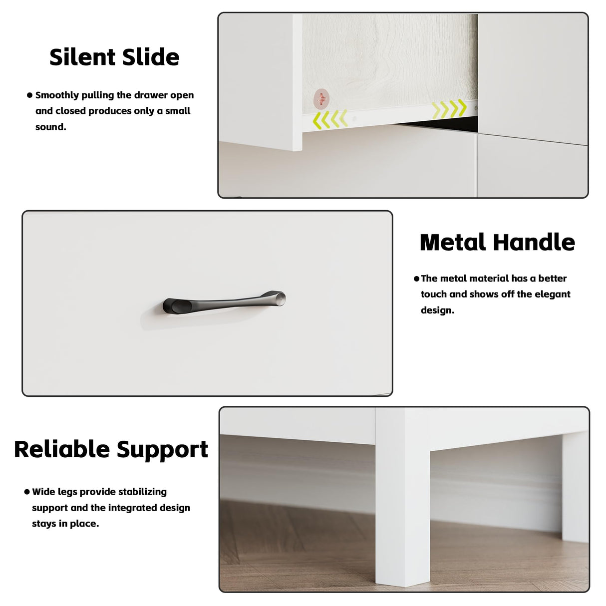 Tradare White Dresser for Bedroom with 7 Drawer,Wooden Double Dresser with Metal Handles, Wide Chest of Organizer Storage Drawers for Living Room, Hallway, Entryway Tradare