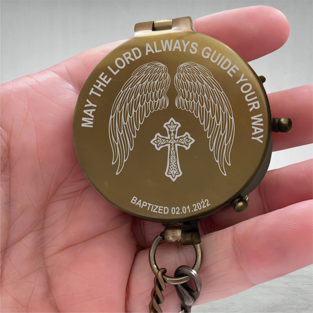 Custom Engraved Working Compass, Personalized Compass, Baptism Compass, First Communion Gift, Groomsmen Gift, Wedding Gift, Hiking Gift,Corporate Gift, Engraved Gift,Baptism Gift Personalized Keepsake Inspire Shopping