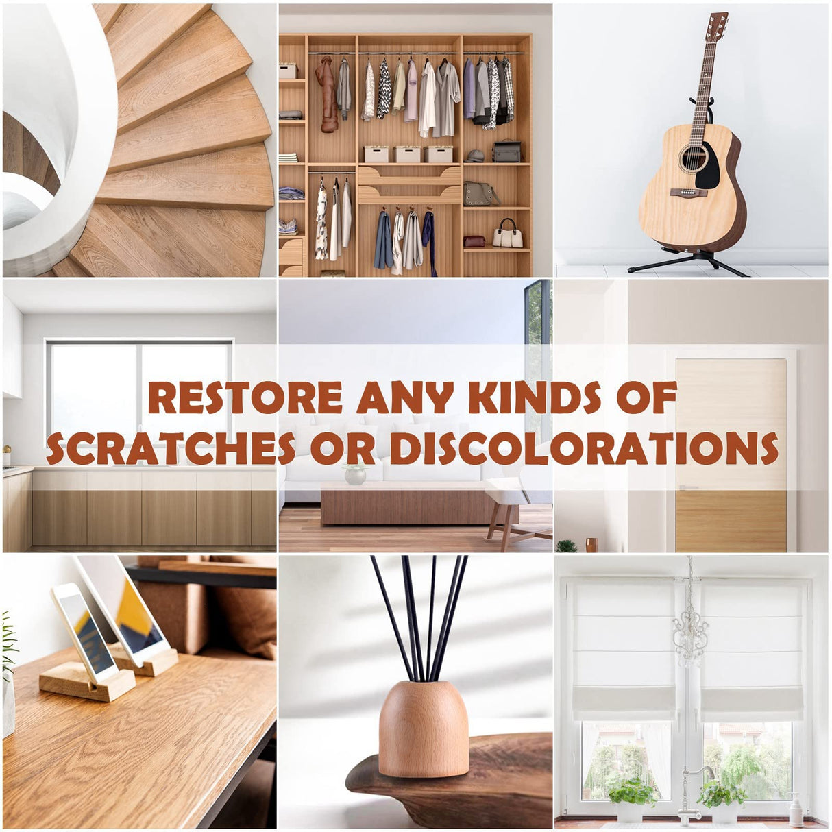 DEWEL Wood Furniture Repair Kit, Upgrade Wood Filler, Furniture Touch Up Markers with Wax Sticks, 42 Pcs Floor Touch Up kit for Scratches, Cracks, DEWEL