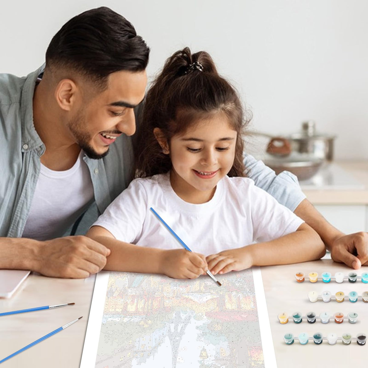 NEWENMO Paint by Numbers for Adults Street Landscape, Paint by Numbers Tower On Canvas Without Frame, DIY Oil Painting Perfect for Beginner, Hobbies and Home Wall Decor(16 * 20In) NEWENMO