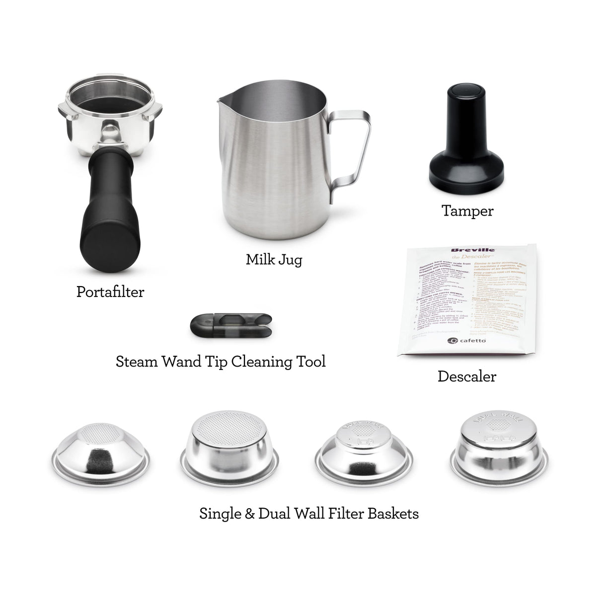 Breville the Bambino Espresso Machine with Auto Milk Frother, Espresso Maker with Seconds Heat Up, Cappuccino & Latte Machine for Home, BES450BSS, Brushed Stainless Steel Breville