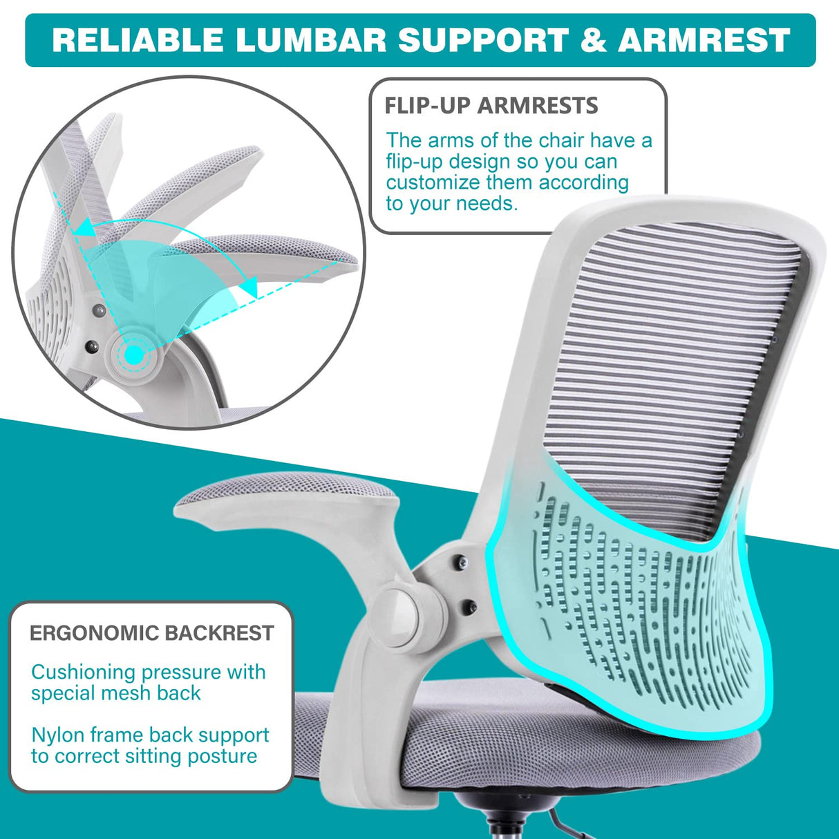 Tall Office Chair, Drafting Chair, Standing Desk Chair, High Adjustable Office Mesh Chair, Ergonomic Counter Height Computer Rolling Chair with Flip-up Armrests and Foot-Ring for Bar Height Desk edx