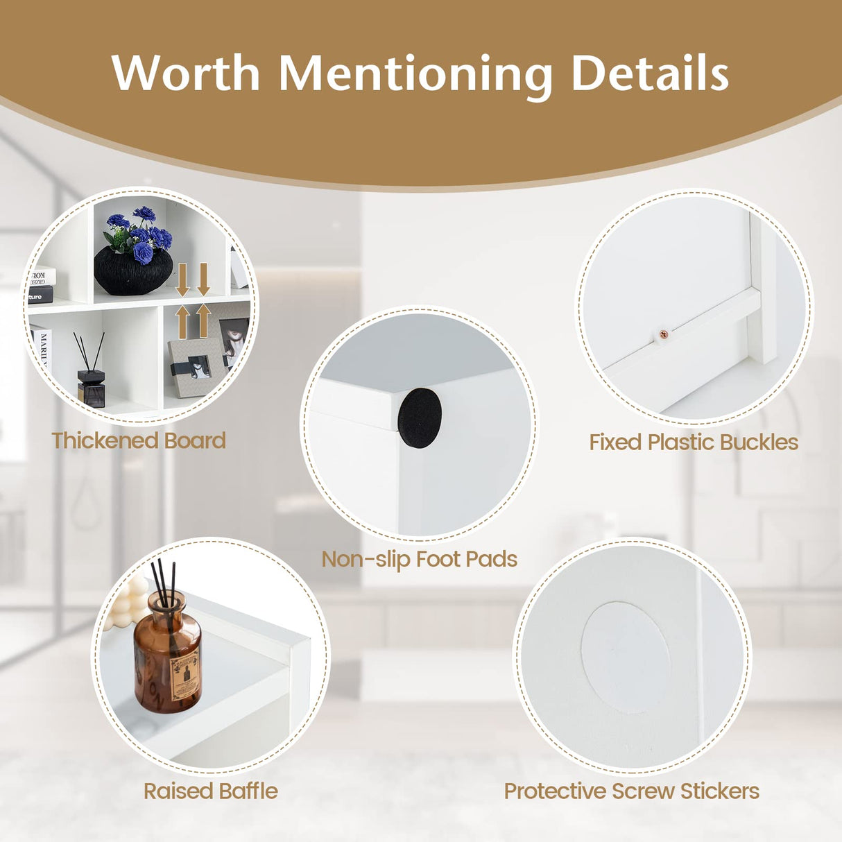 Tangkula 8-Cube 3-Tier Open Storage Bookcase in White - Modern Multipurpose Display for Home and Office Tangkula