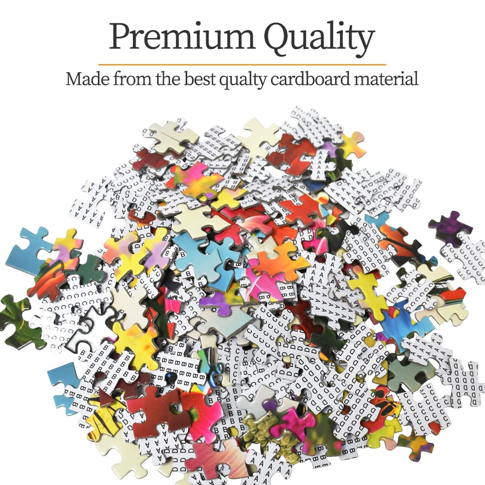 HUADADA Jigsaw Puzzles for Adults 1000 Piece Jigsaw Puzzles for Adults Challenging Game Butterfly Puzzle with Letters on Back(Butterfly and Flower) HUADADA