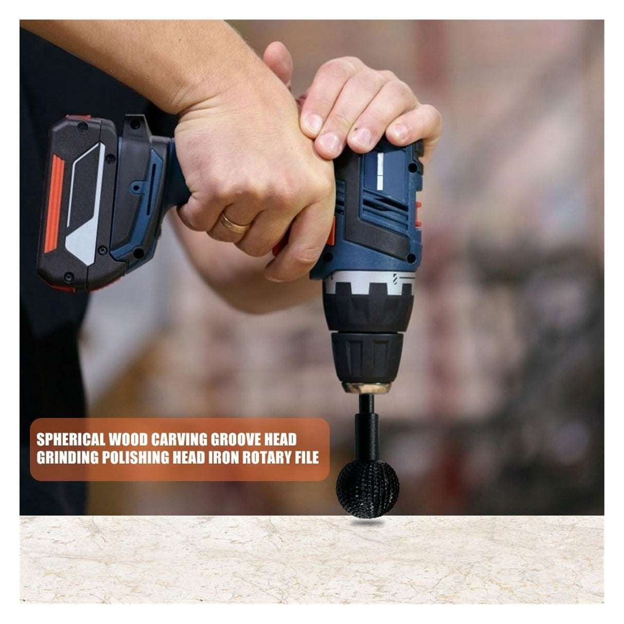 EdvenA 41.2mm Sphere Rotary Burr Carbide Burr Ball Rotary Burr Wood Carving Grinding Head Ball Gouge Grinding Head EdvenA