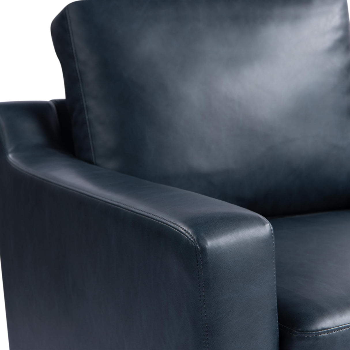 Serta Triton 78" Sofa, Transitional Modern, Dreamcoil Comfort, Metal Legs, Vegan Leather, Navy Blue Serta