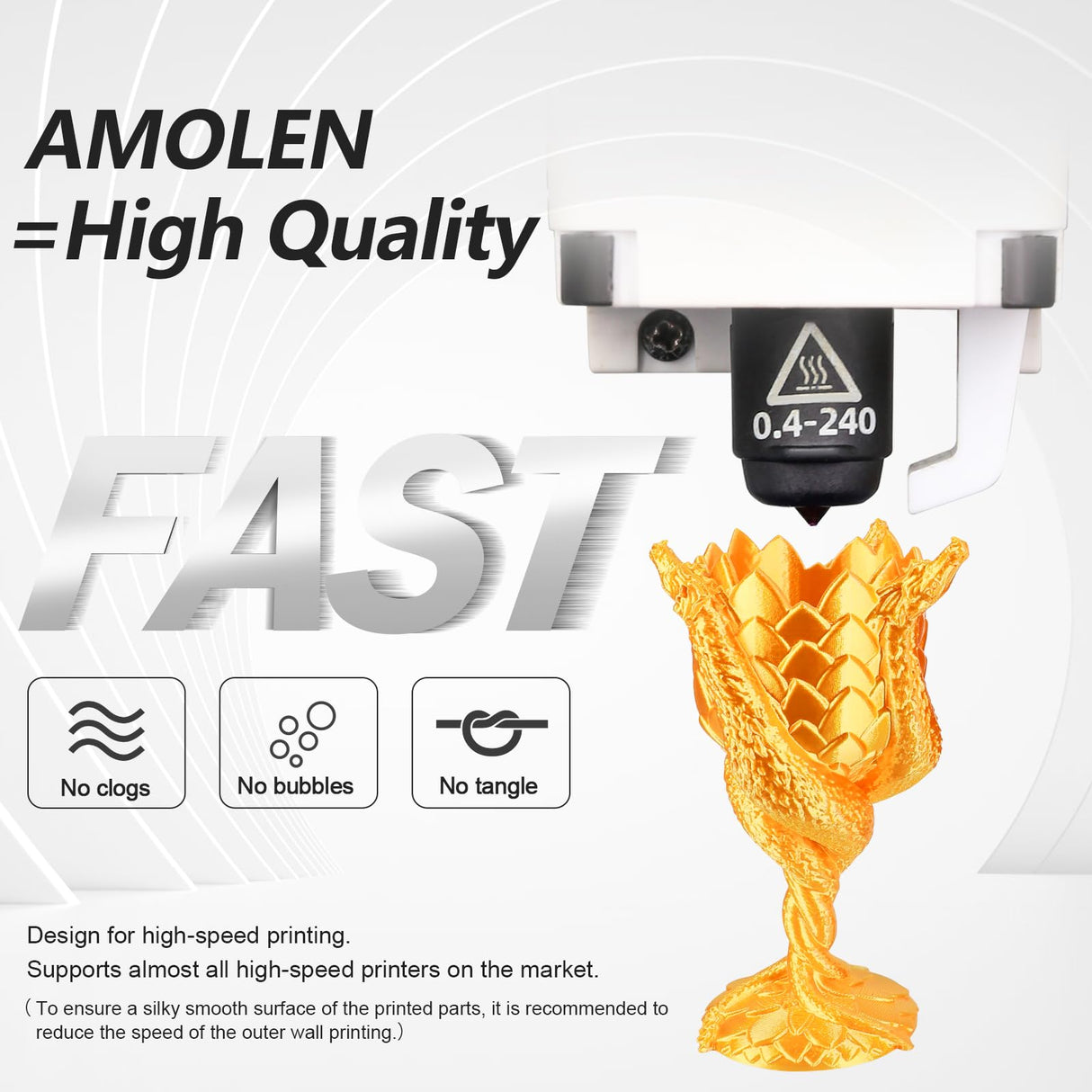 AMOLEN PLA 3D Printer Filament,PLA Filament 1.75mm,Silk Filament Bundle,Gold, Silver,Bronze, Red Copper,3D Printing Filament Bundle, 200gX 4 Spools AMOLEN