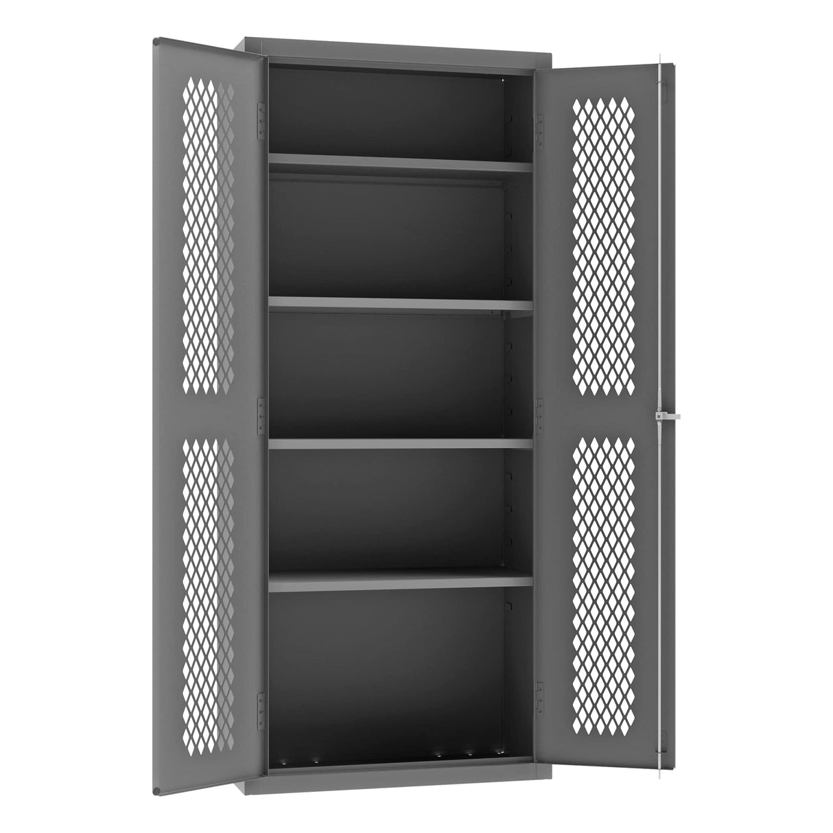 Durham Heavy Duty Welded 14 Gauge Steel Ventilated Cabinet, EMDC-361884-95, 900 lbs Capacity, 18" Length x 36" Width x 84" Height, 4 Shelves Durham