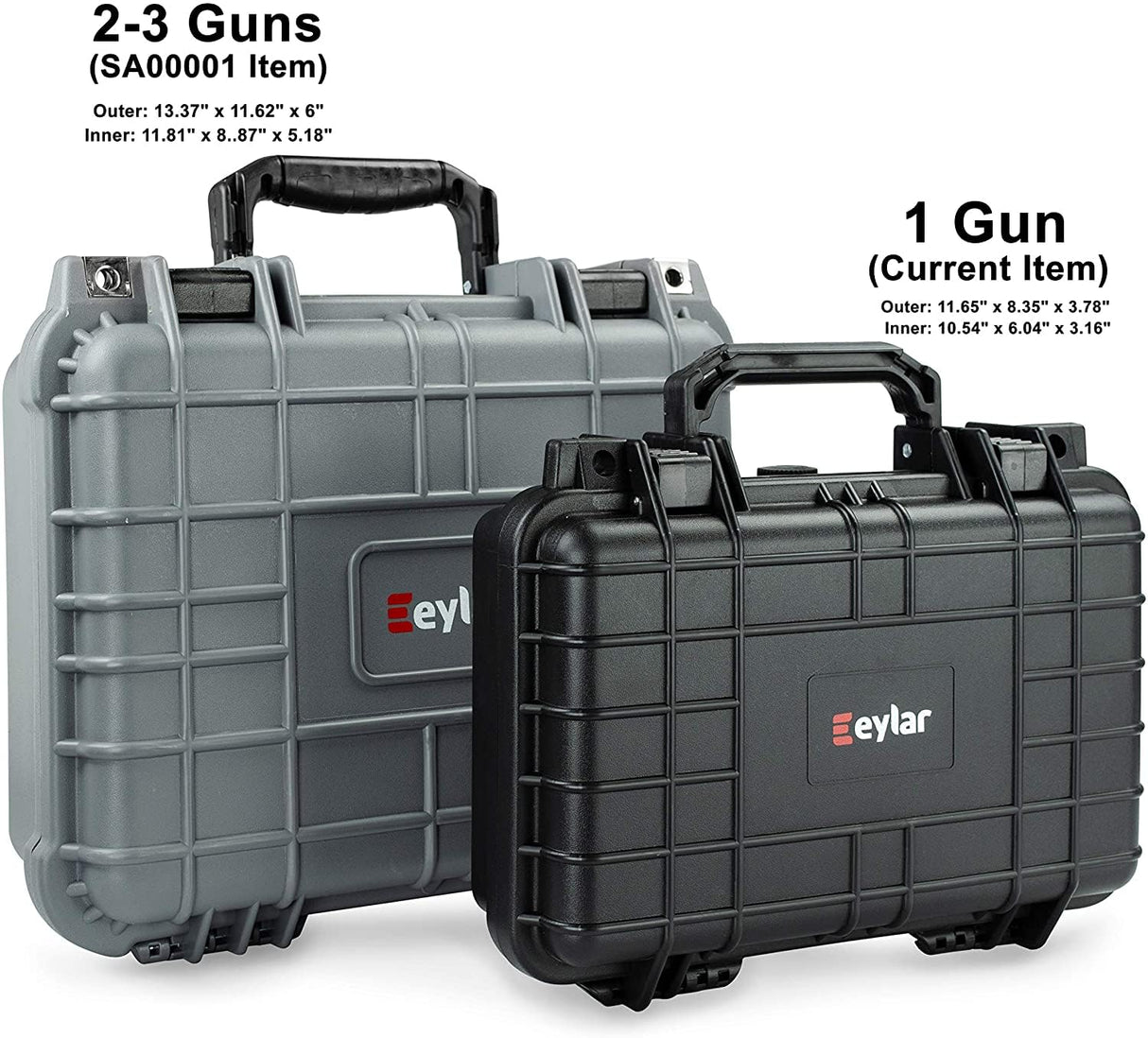 Eylar Tactical Hard Gun Case Water & Shock Proof With Foam TSA Approved 11.6 Inch 8.3 Inch 3.8 Inch (Black) Eylar