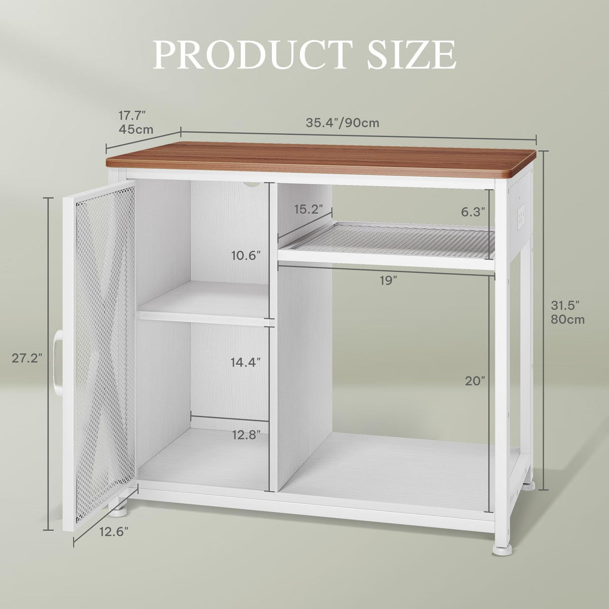 YITAHOME Fish Tank Stand with Power Outlets & LED Light, 40-50 Gallon Metal Aquarium Stand with Cabinet for Fish Tank Accessories Storage for Turtle Tank, Reptile Terrarium, 660LBS Capacity, White YITAHOME