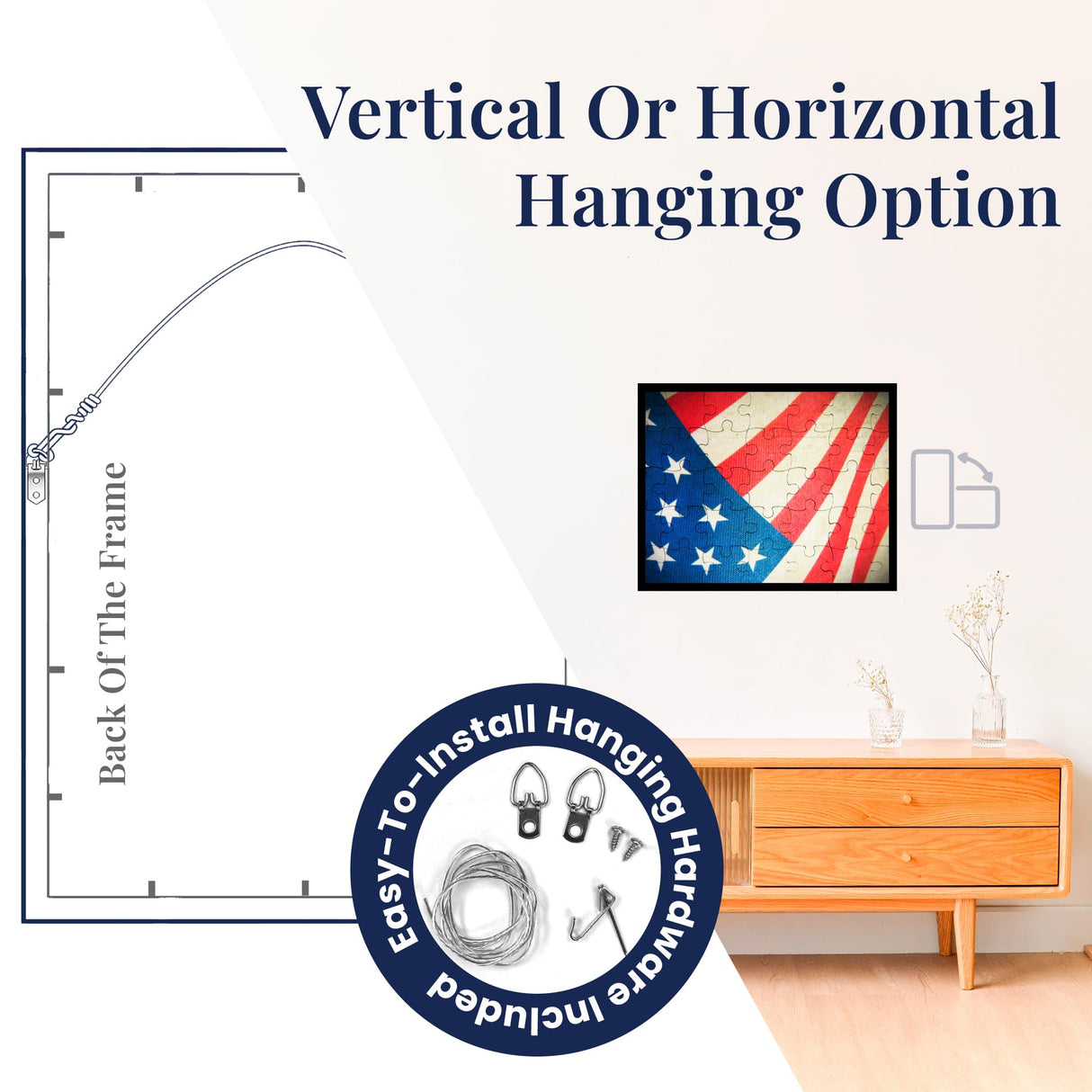 19.25x26.75-1.25" Flat Black Puzzle Frame - Showcase Your Art and Puzzles with Modern Elegance - Hardware and Plexiglass Included PictureFrameFactoryOutlet