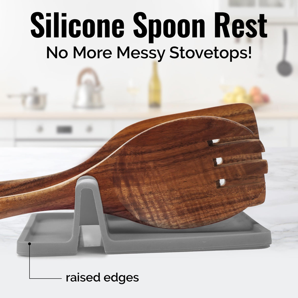 Zulay Kitchen Silicone Utensil Rest - BPA-Free, Durable Spoon Rest with Drip Pad - Heat-Resistant Spoon Rest for Stove Top - Spoon Rest for Kitchen Counter - Kitchen Gadgets & Kitchen Utensils Holder Zulay Kitchen