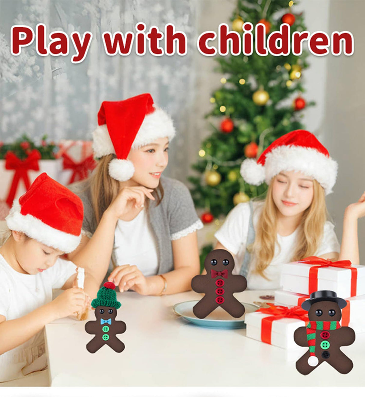 Christmas DIY Craft Kits - Air Dry Clay Craft Set Creative Modeling Kit for Indoor Decor & Handmade Ornaments Gift for Christmas Gifts & Holiday Activities (Gingerbread Man) juyght