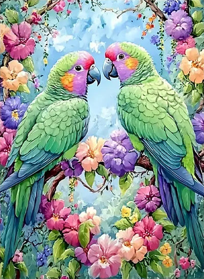 Bird Diamond Art Kits for Adults Beginner, Valentine's Day DIY Modern Diamond Painting Kits 5D Two Birds Diamond Dots Gem Art Crafts with Tools,Round Full Drill Crafts for Home Decor&Gift-12x16in