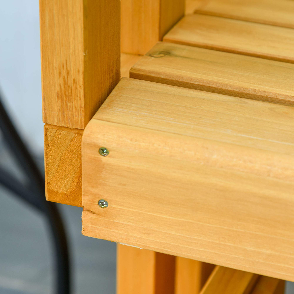 Outsunny 2-Person Patio Swing Glider Bench with Quick Drying Design and Wide Armrest, Wood Rocking Chair Loveseat for Backyard Garden Porch, Natural Outsunny