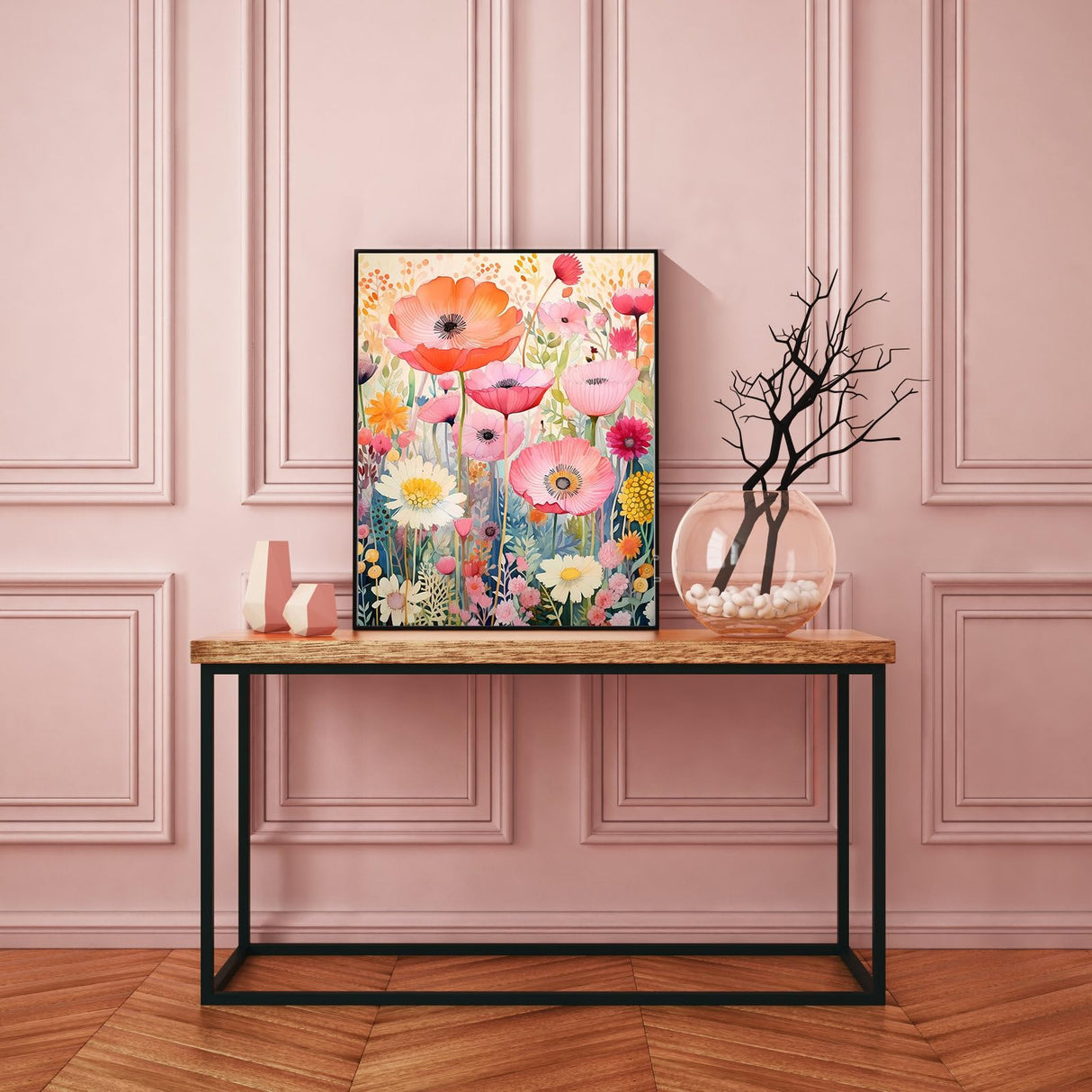 Pink Flowers Diamond Painting Kits for Adults, 5D Diamond Art Painting by Numbers Kits, DIY Pink Flowers Diamond Art Kits, Full Round Drill Diamond Paintings for Adults for Home Wall Decor, 12x16 in GUMITOON