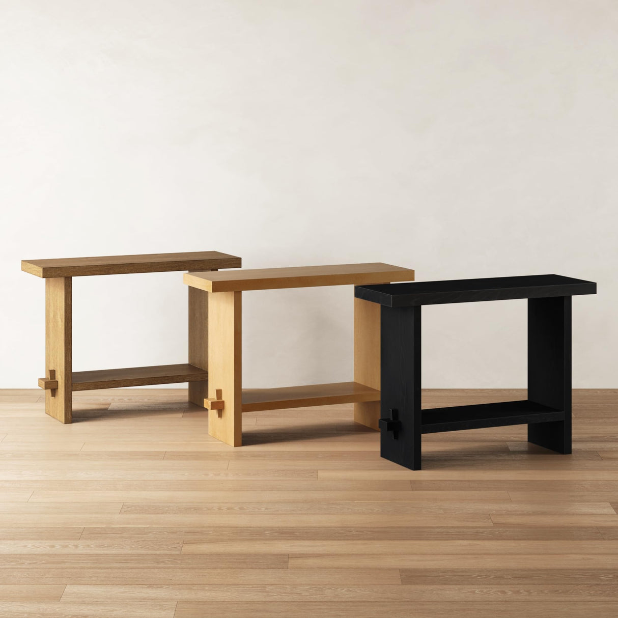 Nathan James Virgo Wood Accent Storage Console Sofa Table, for Entryway, Hallway or Living Room, Reclaimed Black Oak Nathan James