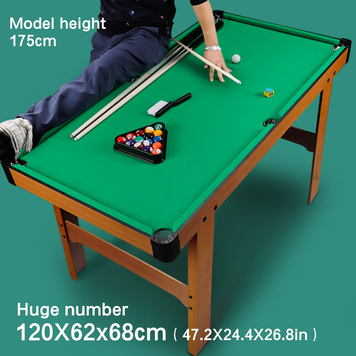 BBnote 48" Green Mini Pool Table, Billiard Tables includes 21 Billiards Equipment Accessories, Game Table for Kids and Adults BBnote