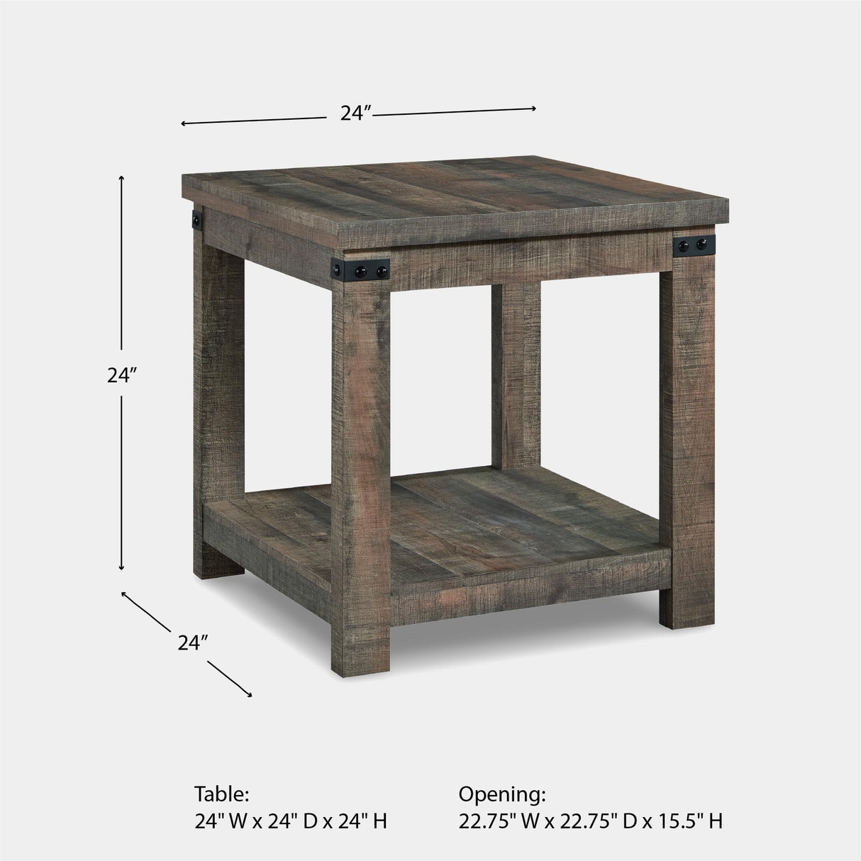 Signature Design by Ashley Hollum Rustic End Table with Shelf, Dark Brown Signature Design by Ashley