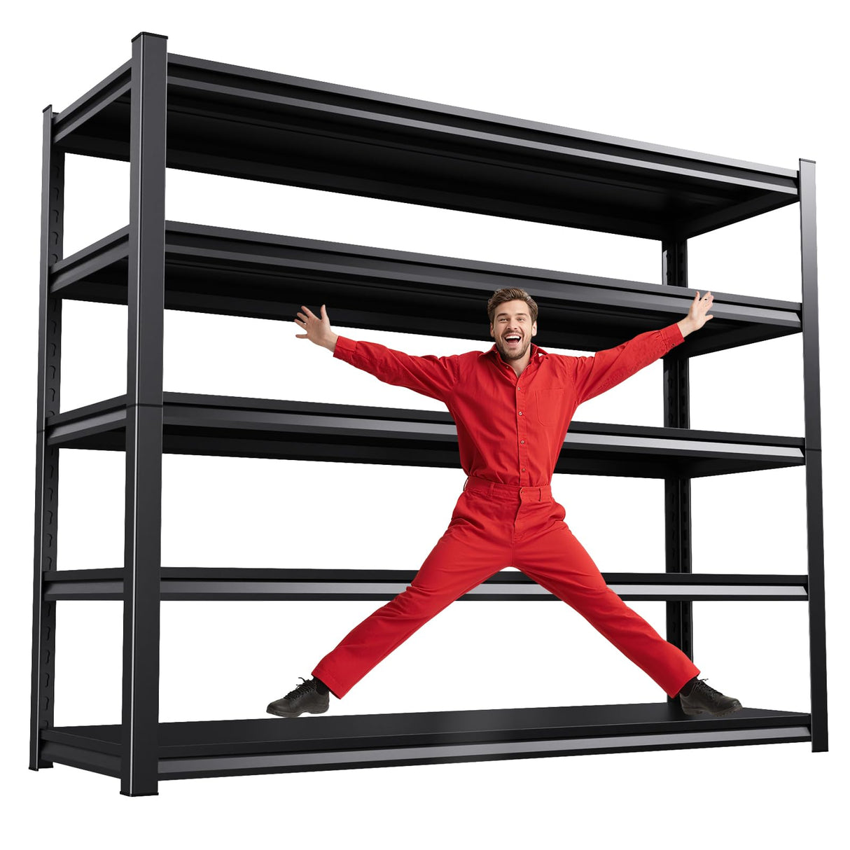 ZIWJHK 72''H*46W'' Garage Shelving, 3000lb Heavy Duty Shelving, Adjustable Metal Shelving Garage Storage Shelves 5 Tier Utility Shelf Unit Metal Shelf Rack for Basement Industrial Black ZIWJHK