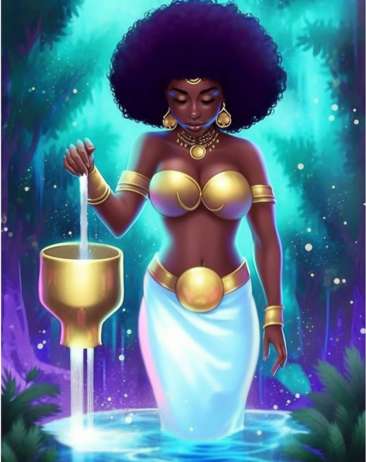 Diymood DIY 5D Diamond Painting Kits for Adults African American - Diamond Art Kits for Adults African American | Full Drill Round | Crystal Mosaic | Beginner | Home Wall Decor | 12x16inch Diymood