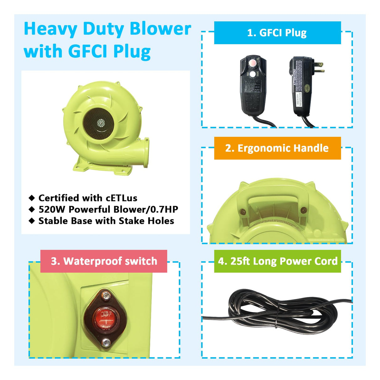 MIRUNAIR Inflatable Bounce House with Slides, Inflatable Water Slide for Kids Backyard, Bounce Water Prak with Air Blower, Splash Pool, Water Cannon, Climbing Wall, Outdoor Backyard Water Park MIRUNAIR