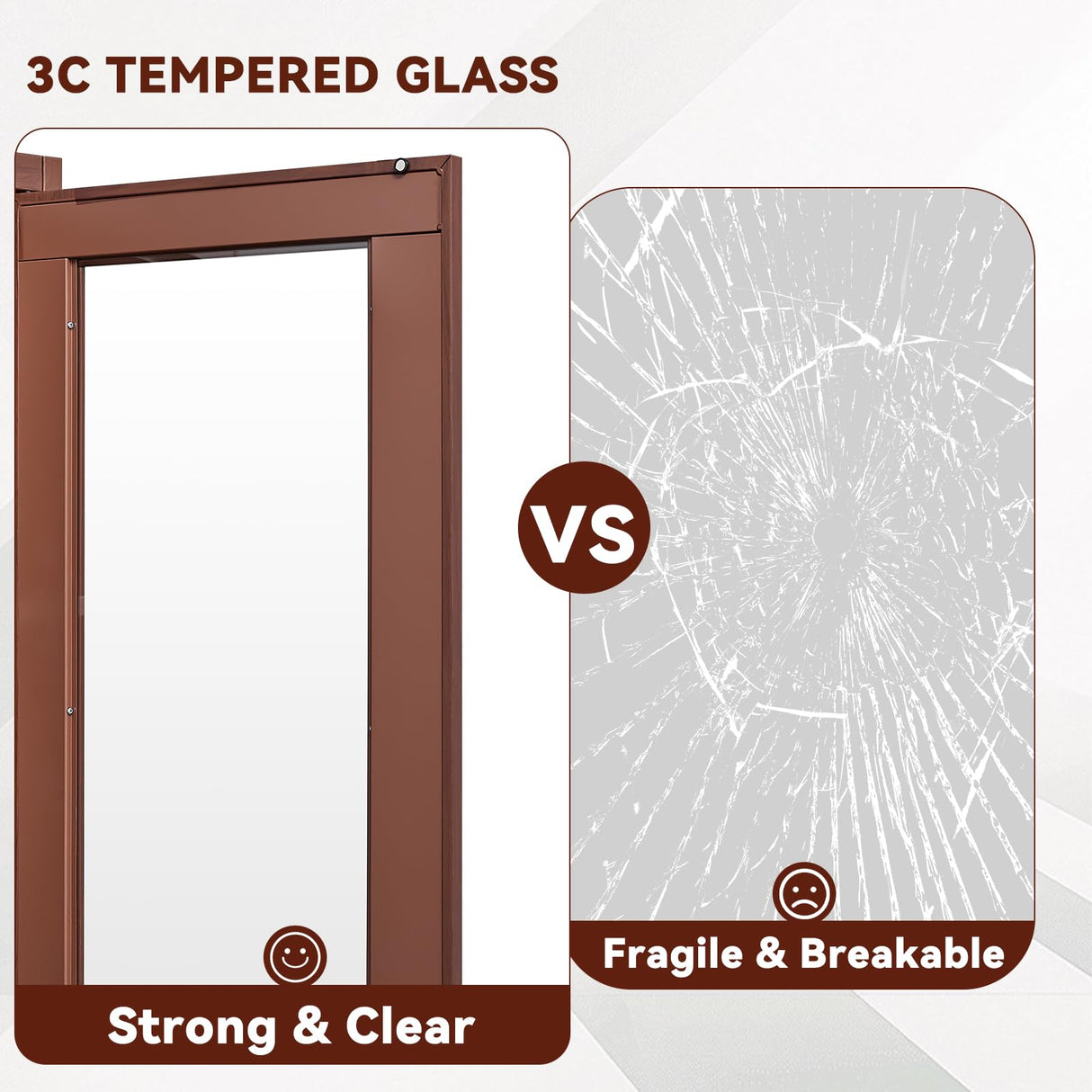 Kubohogar Display Cabinet with Glass Doors,71" Metal Curio Cabinets with 4 Adjustable Shelves, 5 Tier Display Case for Collectibles, Metal Storage Cabinet, Brown Kubohogar