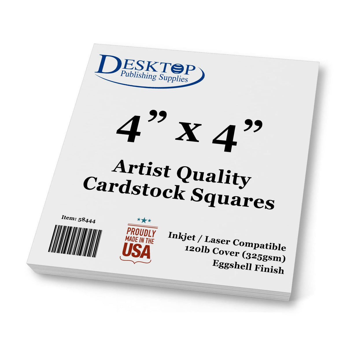 Premium White Cardstock Squares - Ultra Thick Artist Drawing Quality Eggshell Finish - For Spin Art Refill, Sketching, Charcoal, Watercolor, & Painting (4" x 4", 100 Pack) Desktop Publishing Supplies