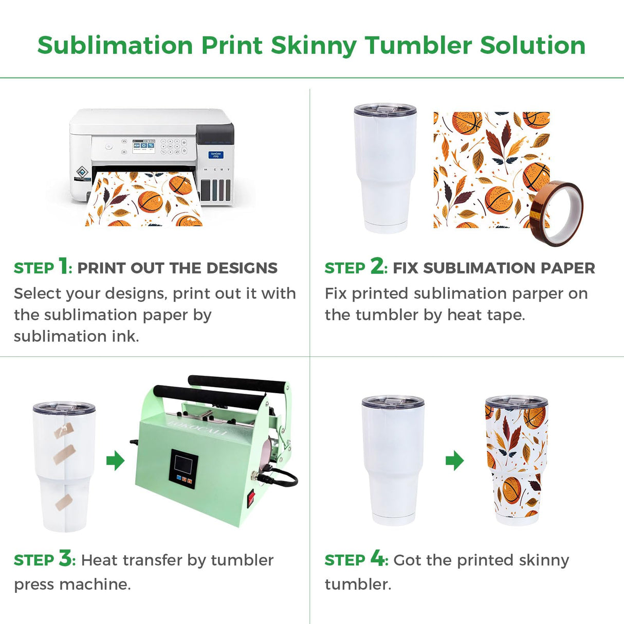 FOKOCALI 40 OZ Tumbler Heat Press Machine 110V Heat Press for 40oz Car Cup with Handle Sublimation Straight Tumblers Bottles Mugs Glass Tumbler Printing Easy Operation FOKOCALI