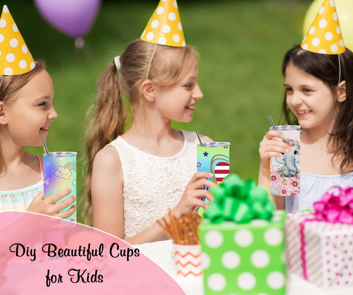 Wzaytia 15 Oz Sublimation Tumblers Blank (8 Pack), Skinny Straight Kids Sublimation Tumblers Bulk, Individually Gift Boxed, White Tumblers Sublimation Wzaytia