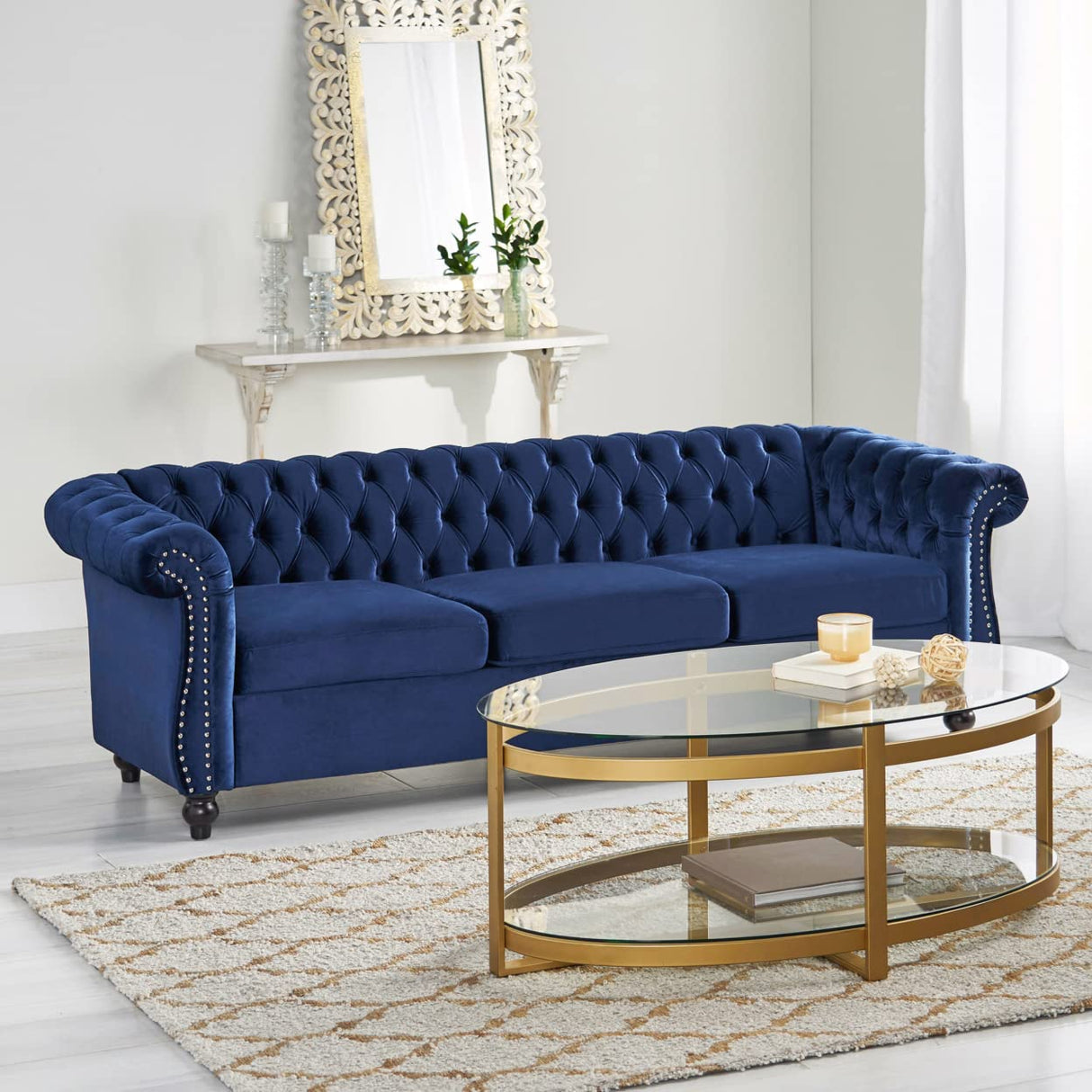 Christopher Knight Hom Norma Sofas, Midnight Blue, Dark Brown Christopher Knight Hom