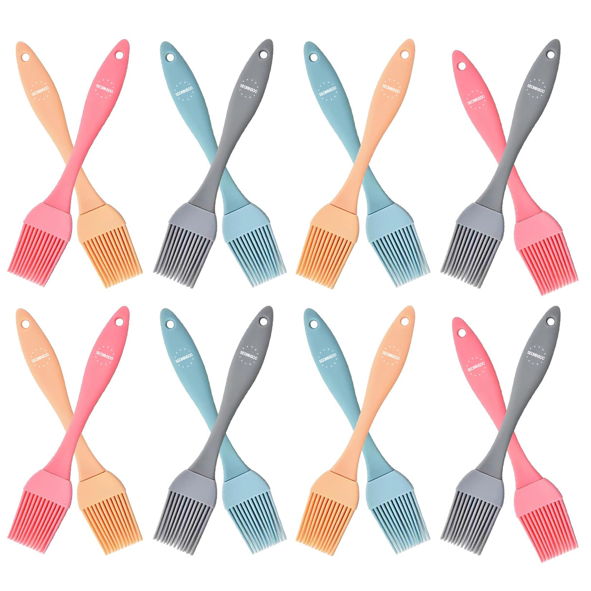 16 Pcs Silicone Basting Pastry Brush - Cooking Brush for Oil Sauce Butter Marinades, Food Brushes for BBQ Grill Kitchen Baking, Baster Brushes Baste Pastries Cakes Meat Desserts SEOMINSOO