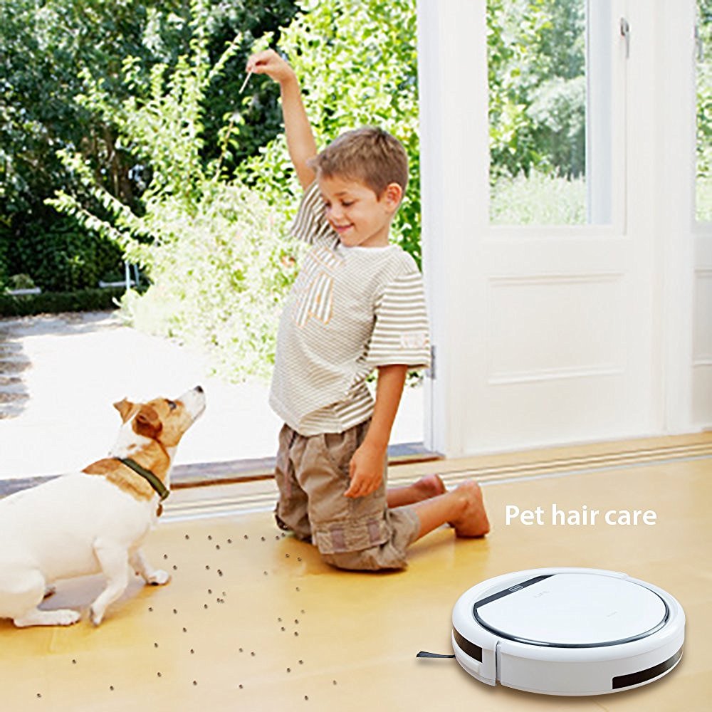 ILIFE V3s Pro Robot Vacuum Cleaner, Tangle-free Suction , Slim, Automatic Self-Charging Robotic Vacuum Cleaner, Daily Schedule Cleaning, Ideal For Pet Hair,Hard Floor and Low Pile Carpet,Pearl White ILIFE