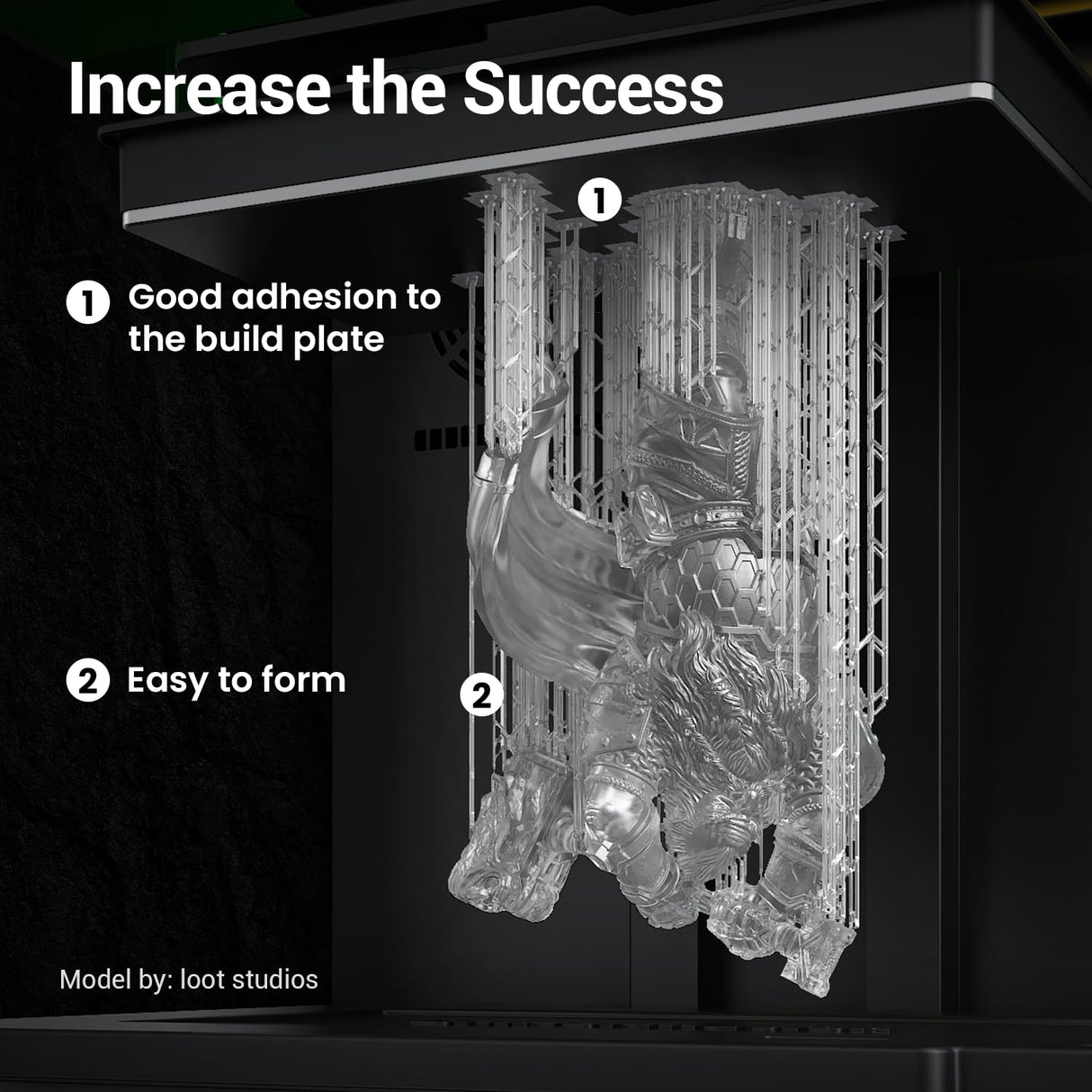 UNIFORMATION 3D Printer Resin Standard Fast UV Curing Plant-Based 3D Resin Liquid with High Precision Low Viscosity Suit for SLA/LCD/DLP Printing Transparent, High Clear 1KG Uniformation