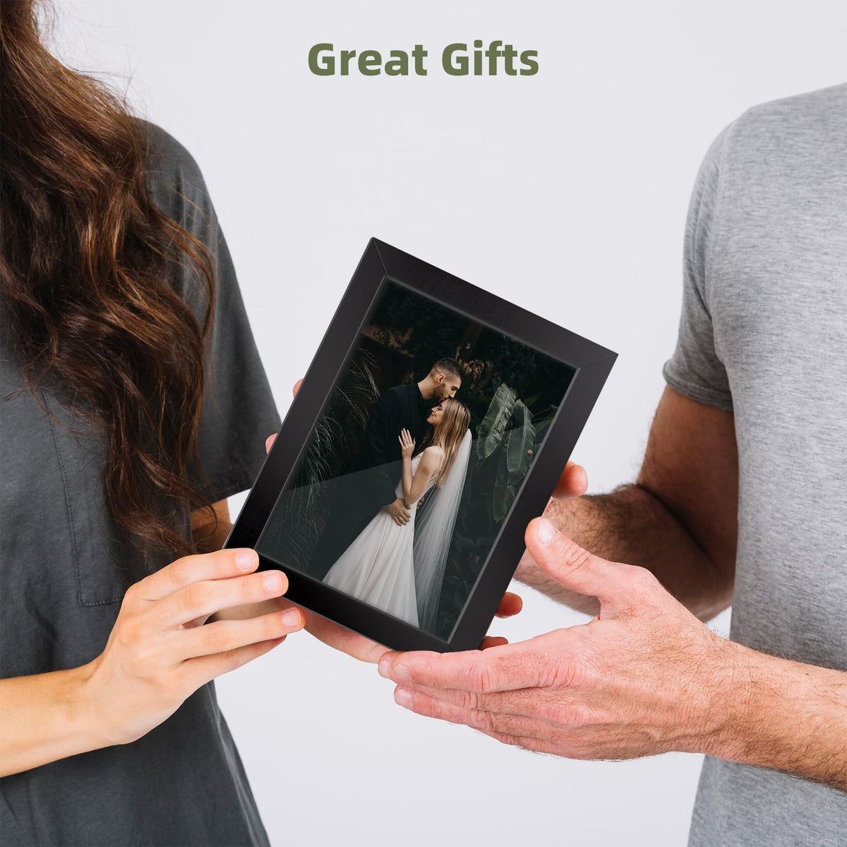 HappyHapi 4x6 Inch Picture Frames,Set of 10 Wooden Picture Frames, Tabletop or Wall Display Decoration for Photos, Paintings, Landscapes, Posters, Artwork (Black) HappyHapi