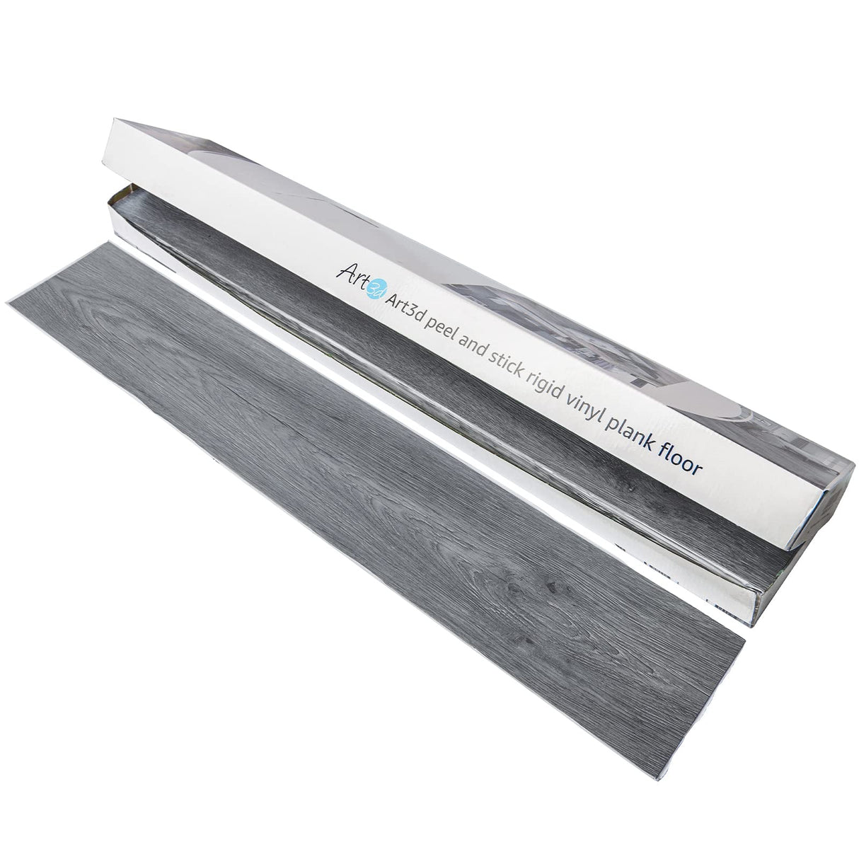 Art3d Peel and Stick Floor Tile Vinyl Wood Plank 36-Pack 54 Sq.Ft, Deep Gray, Rigid Surface Hard Core Easy DIY Self-Adhesive Flooring Art3d